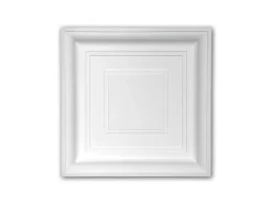 PROFHOME 157002 Deckenplatte Deckenelement Wandpaneel Stuckdekor, 60,0 cm x 60,0 cm x 6,5 cm Weiß