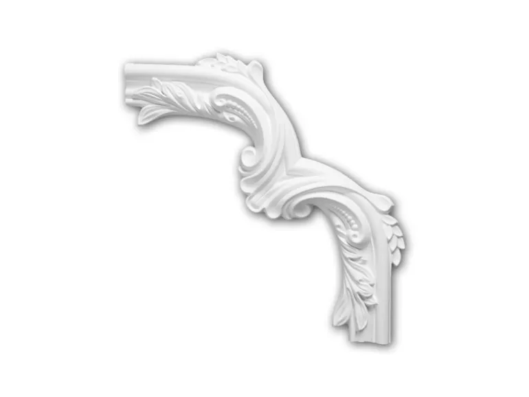 PROFHOME 152400 Eckelement für Wandleiste Zierelement dekoratives Element 29,3 cm x 29,3 cm x 2,6 cm Weiß