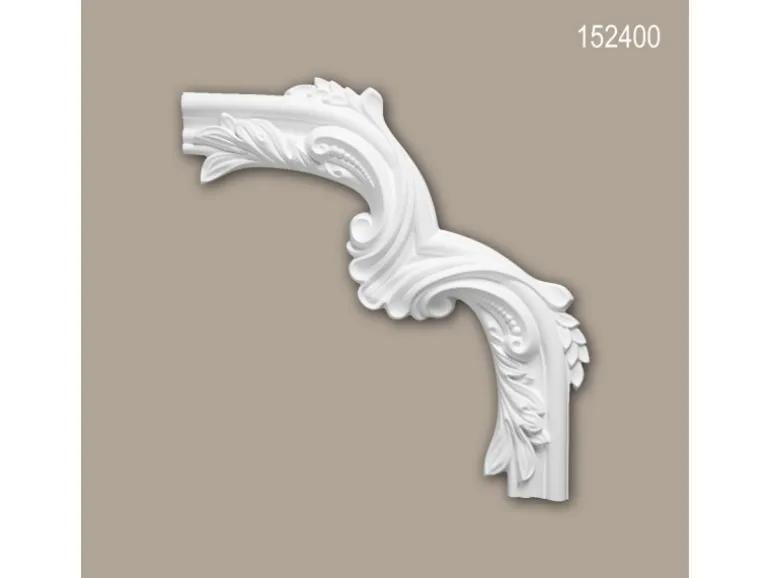 PROFHOME 152400 Eckelement für Wandleiste Zierelement dekoratives Element 29,3 cm x 29,3 cm x 2,6 cm Weiß