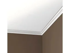 PROFHOME 150171 Eckleiste aus Polyurethan Deckenleiste Stuckleiste 2 m 200 cm x 3 cm x 4,5 cm Weiß