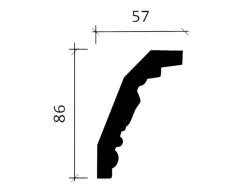 PROFHOME 150274 Eckleiste aus Polyurethan Deckenleiste Stuckleiste 2 m 200 cm x 5,7 cm x 8,6 cm Weiß