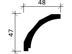 PROFHOME 650172 Eckleiste Stuckleiste Deckenleiste Zierleiste Stoßfest 2 m 200 cm x 4,8 cm x 4,7 cm Weiß