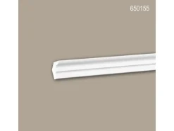 PROFHOME 650155 Eckleiste Stuckleiste Deckenleiste Zierleiste Stoßfest 2 m 200 cm x 1,7 cm x 2,6 cm Weiß