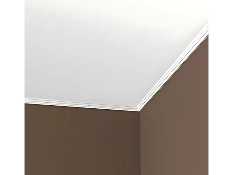 PROFHOME 650155 Eckleiste Stuckleiste Deckenleiste Zierleiste Stoßfest 2 m 200 cm x 1,7 cm x 2,6 cm Weiß