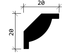 PROFHOME 650297 Eckleiste Stuckleiste Deckenleiste Zierleiste Stoßfest 2 m 200 cm x 2,0 cm x 2,0 cm Weiß