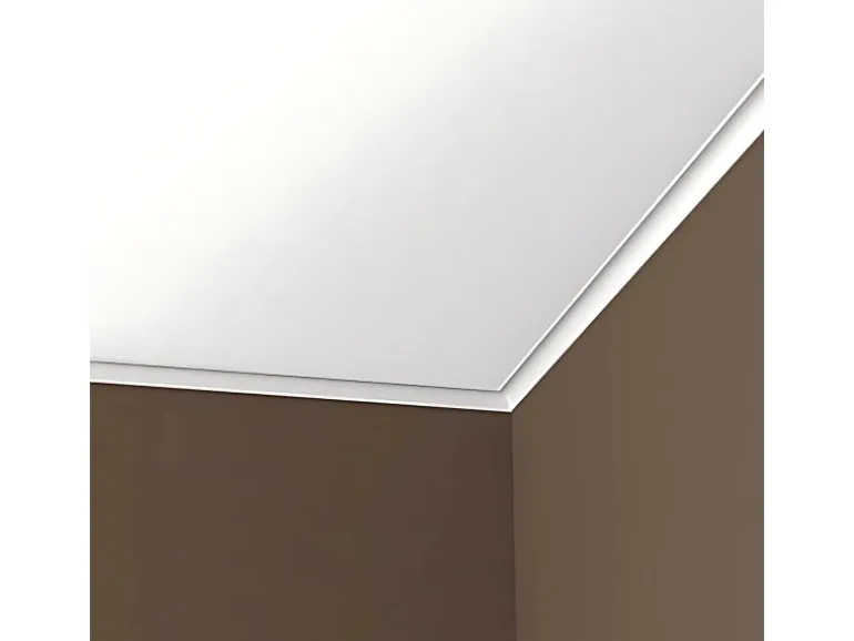 PROFHOME 650154 Eckleiste Stuckleiste Deckenleiste Zierleiste Stoßfest 2 m 200 cm x 2,3 cm x 2,3 cm Weiß