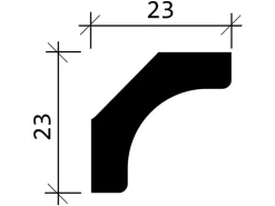 PROFHOME 650154 Eckleiste Stuckleiste Deckenleiste Zierleiste Stoßfest 2 m 200 cm x 2,3 cm x 2,3 cm Weiß