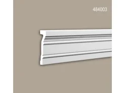 PROFHOME 484003 Gewände Fassadenprofil Stuckleiste Fassaden Element 2,3 m 230 cm x 3,7 cm x 14 cm Weiß