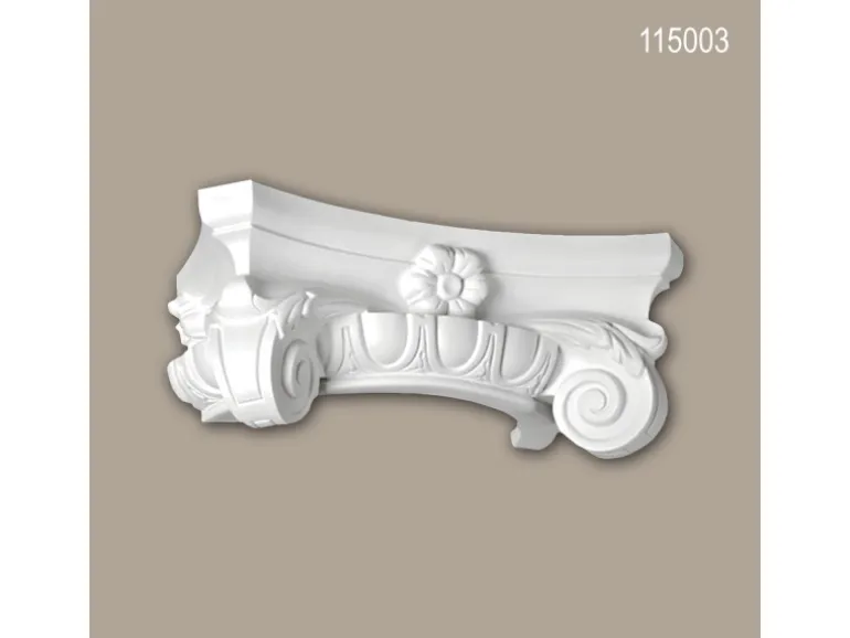 PROFHOME 115003 Halbsäulen Kapitell Säule Zierelement Stuckdekor 39,2 cm x 17,0 cm x 19,4 cm Weiß