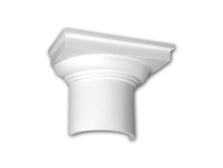 PROFHOME 115002 Halbsäulen Kapitell Säule Zierelement Stuckdekor 35,4 cm x 27,0 cm x 17,7 cm Weiß