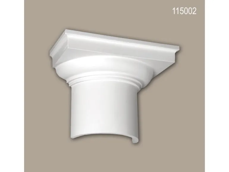 PROFHOME 115002 Halbsäulen Kapitell Säule Zierelement Stuckdekor 35,4 cm x 27,0 cm x 17,7 cm Weiß