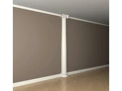 PROFHOME 115200 Halbsäulen Ring Säule Zierelement dekoratives Element 28,1 cm x 2,5 cm Weiß