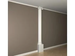 PROFHOME 116010 Halbsäulen Schaft Säule Zierelement Stuckdekor 25,1 cm x 230 cm x 12,6 cm Weiß