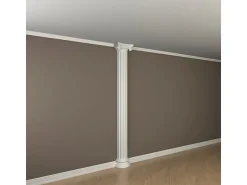 PROFHOME 116010 Halbsäulen Schaft Säule Zierelement Stuckdekor 25,1 cm x 230 cm x 12,6 cm Weiß