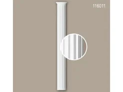 PROFHOME 116011 Halbsäulen Schaft Säule Zierelement Stuckdekor 25,0 cm x 234,5 cm x 12,5 cm Weiß