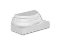 PROFHOME 417001 Halbsäulen Sockel Fassadenstuck Säule Fassaden Element 48,2 cm x 24,2 cm x 19,9 cm Weiß