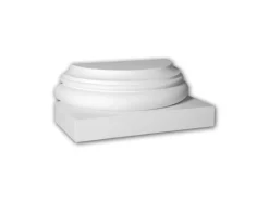 PROFHOME 417101 Halbsäulen Sockel Fassadenstuck Säule Fassaden Element 43,5 cm x 21,8 cm x 18 cm Weiß