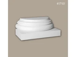 PROFHOME 417101 Halbsäulen Sockel Fassadenstuck Säule Fassaden Element 43,5 cm x 21,8 cm x 18 cm Weiß