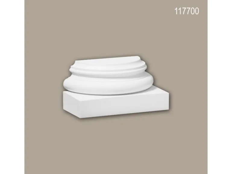 PROFHOME 117700 Halbsäulen Sockel Säule Zierelement Stuckdekor 22,6 cm x 11,7 cm x 11,3 cm Weiß