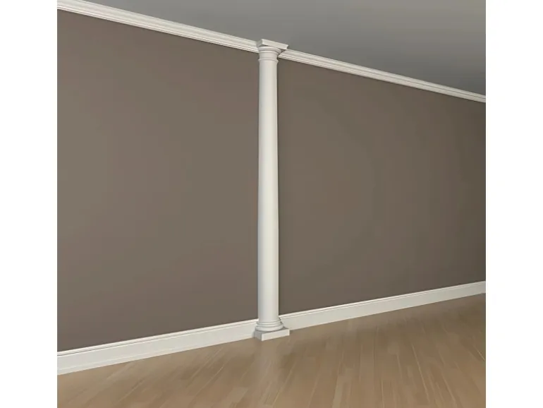 PROFHOME 117700 Halbsäulen Sockel Säule Zierelement Stuckdekor 22,6 cm x 11,7 cm x 11,3 cm Weiß