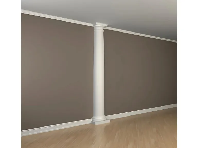 PROFHOME 117700 Halbsäulen Sockel Säule Zierelement Stuckdekor 22,6 cm x 11,7 cm x 11,3 cm Weiß