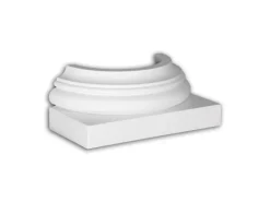 PROFHOME 447101 Halbsäulen Sockel Fassadenstuck Säule Fassaden Element 29,2 cm x 14,8 cm x 12 cm Weiß