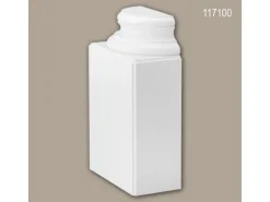 PROFHOME 117100 Halbsäulen Sockel Säule Zierelement Stuckdekor 39,1 cm x 69,8 cm x 19,3 cm Weiß