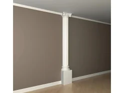 PROFHOME 117100 Halbsäulen Sockel Säule Zierelement Stuckdekor 39,1 cm x 69,8 cm x 19,3 cm Weiß