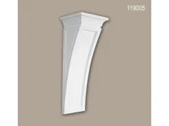 PROFHOME 119005 Konsole Zierelement dekoratives Element Stuckdekor, 18,8 cm x 49,6 cm x 16,3 cm Weiß