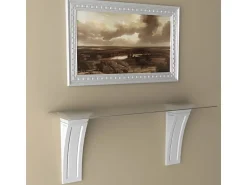 PROFHOME 119005 Konsole Zierelement dekoratives Element Stuckdekor, 18,8 cm x 49,6 cm x 16,3 cm Weiß