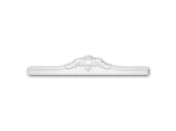 PROFHOME 154014 Pediment Türumrandung Stuckdekor aus Polyurethan 149,5 cm x 24,3 cm x 6,6 cm Weiß