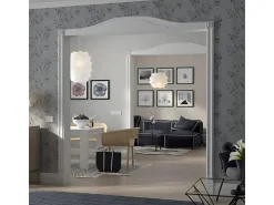 PROFHOME 154004 Pediment Türumrandung Stuckdekor aus Polyurethan 208 cm x 23,5 cm x 2,6 cm Weiß