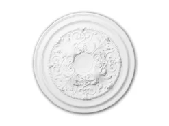 PROFHOME 156001 RoSette aus Polyurethan DeckenroSette Zierelement 69,5 cm 69,5 cm x 6 cm Weiß