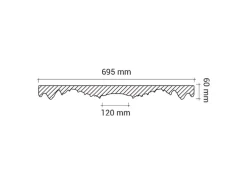 PROFHOME 156001 RoSette aus Polyurethan DeckenroSette Zierelement 69,5 cm 69,5 cm x 6 cm Weiß