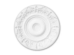 PROFHOME 156020 RoSette aus Polyurethan DeckenroSette Zierelement 47,0 cm 47,0 cm x 4,1 cm Weiß