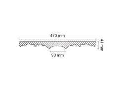 PROFHOME 156020 RoSette aus Polyurethan DeckenroSette Zierelement 47,0 cm 47,0 cm x 4,1 cm Weiß