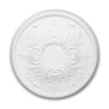 PROFHOME 156030 RoSette aus Polyurethan DeckenroSette Zierelement 39,5 cm 39,5 cm x 3,7 cm Weiß
