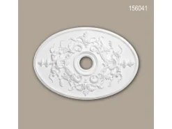 PROFHOME 156041 RoSette aus Polyurethan DeckenroSette Medaillon 78,5 x 54,4 cm 78,5 cm x 4,8 cm Weiß