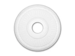 PROFHOME 156047 RoSette aus Polyurethan DeckenroSette Zierelement 40,4 cm 40,4 cm x 2,3 cm Weiß