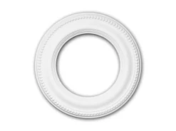 PROFHOME 156006 RoSette aus Polyurethan Stuck DeckenroSette Zierelement 33 cm x 2,5 cm Weiß