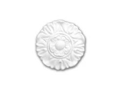 PROFHOME 160017 RoSette dekoratives Element Stuckdekor aus Polyurethan 9 cm 9,0 cm x 1,5 cm Weiß