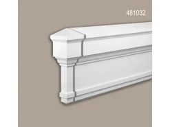 PROFHOME 481032 Stirnelement Fassadenstuck Zierelement Fassaden Element 10,8 cm x 10,8 cm x 36,5 cm Weiß