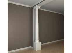 PROFHOME 111200 Vollsäulen Ring Säule Zierelement dekoratives Element 28 cm x 2,5 cm Weiß