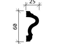 PROFHOME 651302 Wand- und Friesleiste Stuckleiste Zierleiste Stoßfest 2 m 200 cm x 2,5 cm x 6,0 cm Weiß