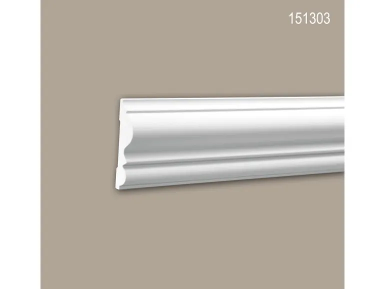 PROFHOME 151303 Wand- und Friesleiste Stuckleiste Zierleiste Wandleiste 2 m 200 cm x 1,9 cm x 8,2 cm Weiß