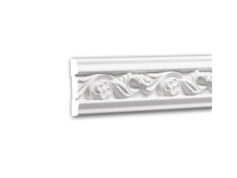 PROFHOME 151339 Wand- und Friesleiste Stuckleiste Zierleiste Wandleiste 2 m 200 cm x 1,3 cm x 5,6 cm Weiß