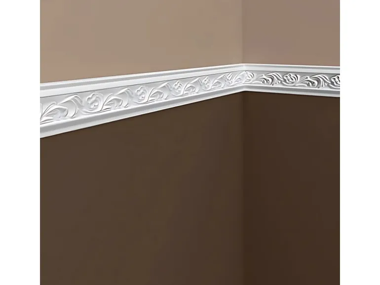 PROFHOME 151339 Wand- und Friesleiste Stuckleiste Zierleiste Wandleiste 2 m 200 cm x 1,3 cm x 5,6 cm Weiß