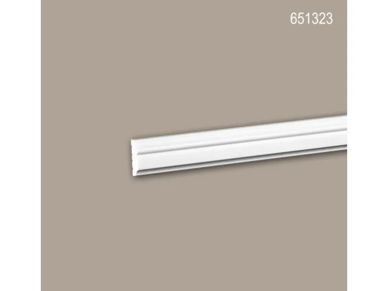 PROFHOME 651323 Wandleiste Stuckleiste Zierleiste Friesleiste Stoßfest 2 m 200 cm x 1,0 cm x 3,2 cm Weiß