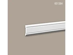 PROFHOME 651384 Wandleiste Stuckleiste Zierleiste Friesleiste Stoßfest 2 m 200 cm x 0,8 cm x 4,7 cm Weiß