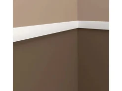 PROFHOME 651362 Wandleiste Stuckleiste Zierleiste Friesleiste Stoßfest 2 m 200 cm x 1,0 cm x 4,6 cm Weiß